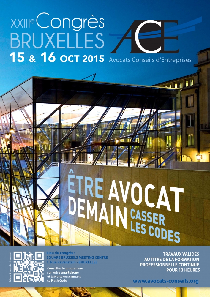 Le 23ème CONGRES DE L'ACE débutera le 15 octobre à Bruxelles. Retrouvez-nous stand N°19